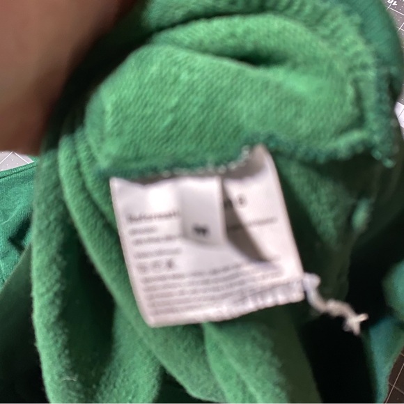 REFORMATION Hunter Low Crew Neck Cropped Sweatshirt Pine Green Medium - Picture 5 of 9